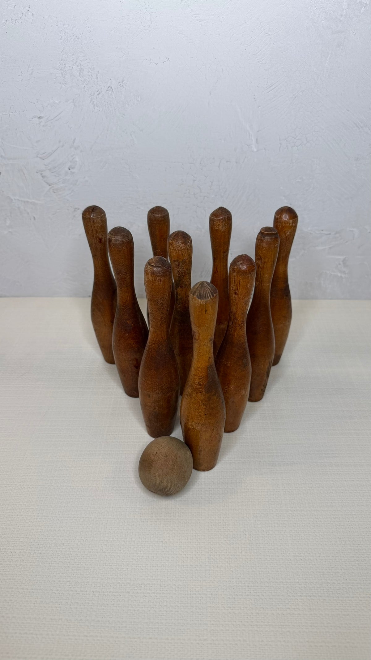 Antique Wood Bowling Set
