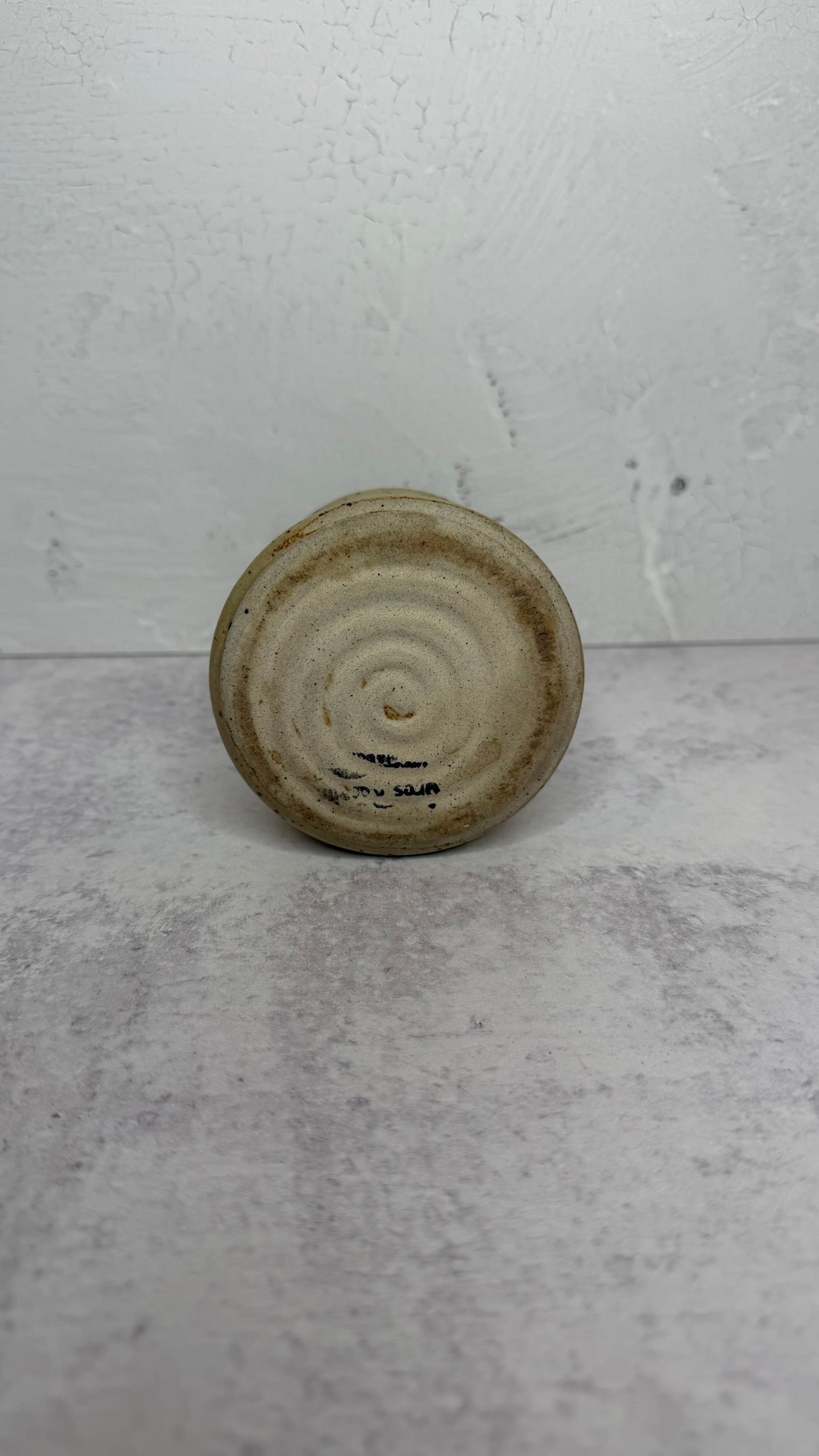 Stoneware Jam/Sugar pot with silver spoon
