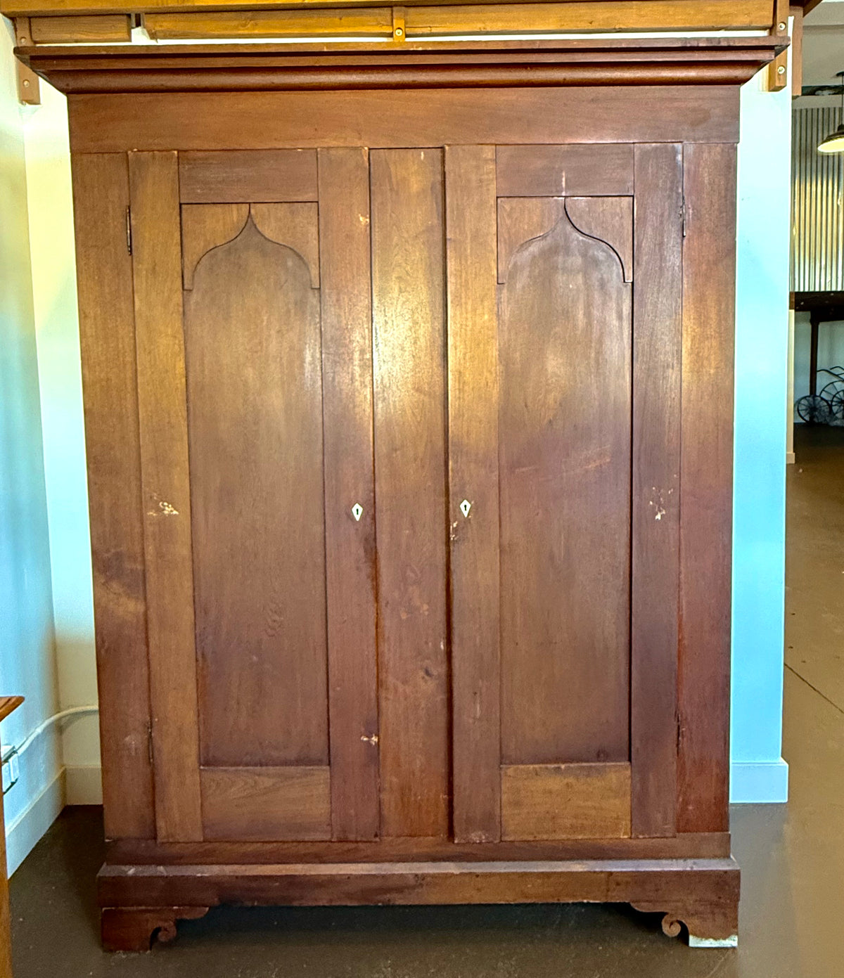 19th Century Primitive Antique Walnut Armoire