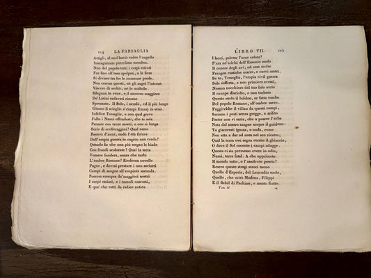 Rare 1804 First Edition La Farsaglia Di Anneo Lucano Book Volume Two (2 Book Set)