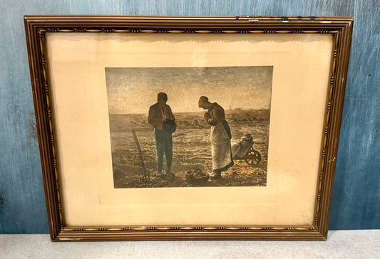 Antique Jean Francois Millet The Angelus Lithograph Print Realism Barbizon School Artwork