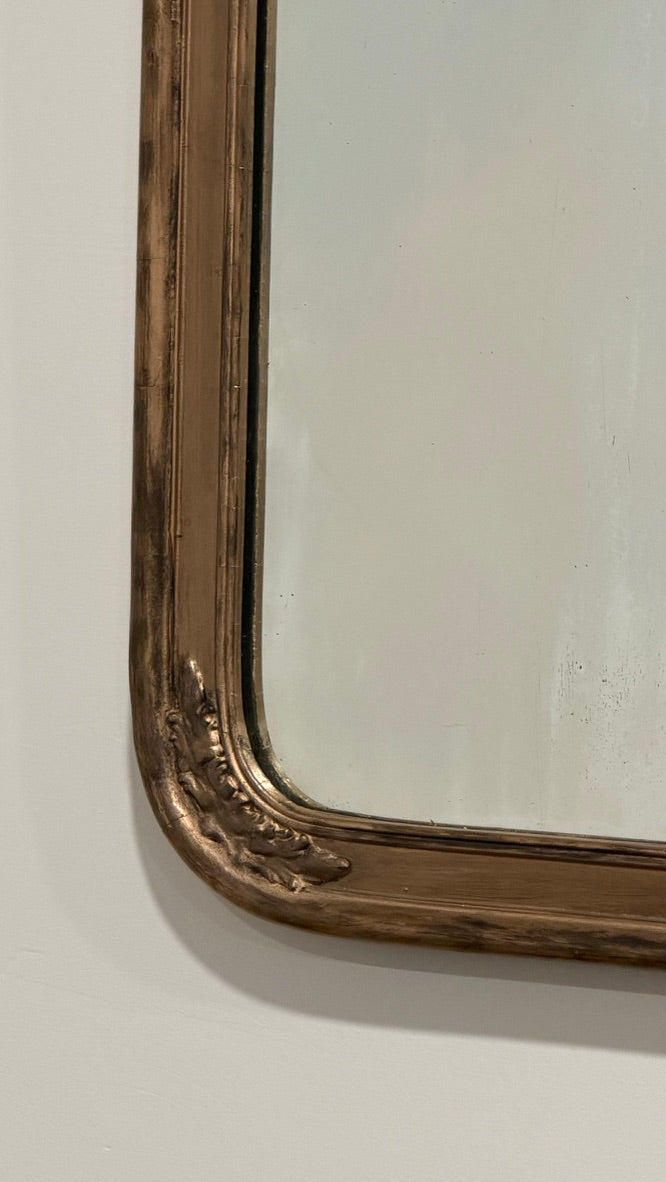 Gilded Mirror with Floral Etching