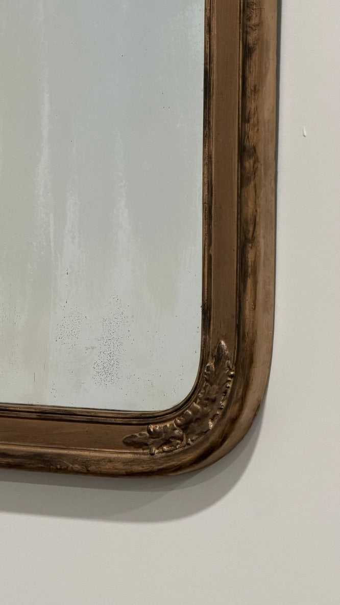 Gilded Mirror with Floral Etching