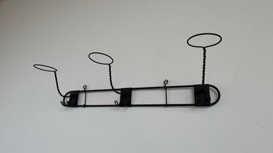Vintage Wrought Iron Hat Utility Rack