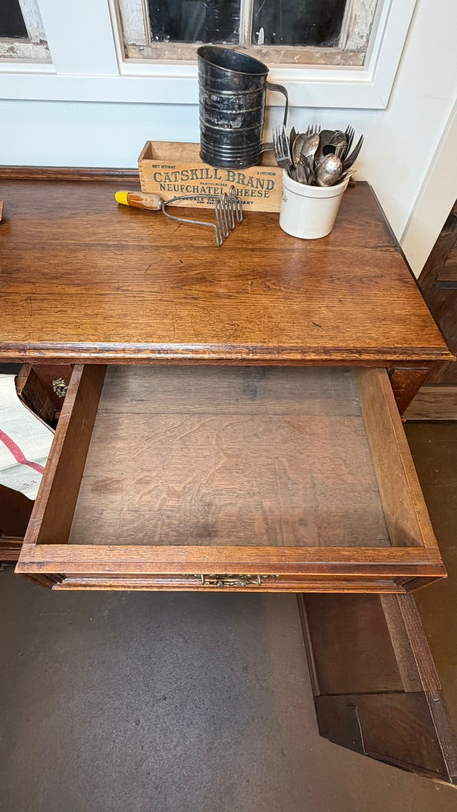 Antique French Louis Philippe Walnut Buffet | 45" Sideboard Server & Storage Credenza