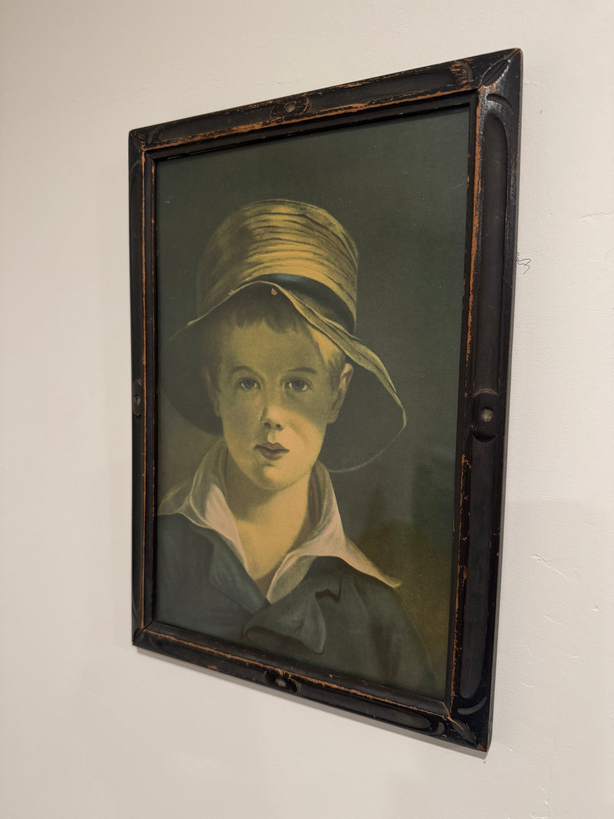 Antique Thomas Sully "The Torn Hat" Framed Print – Vintage Americana Boy Portrait