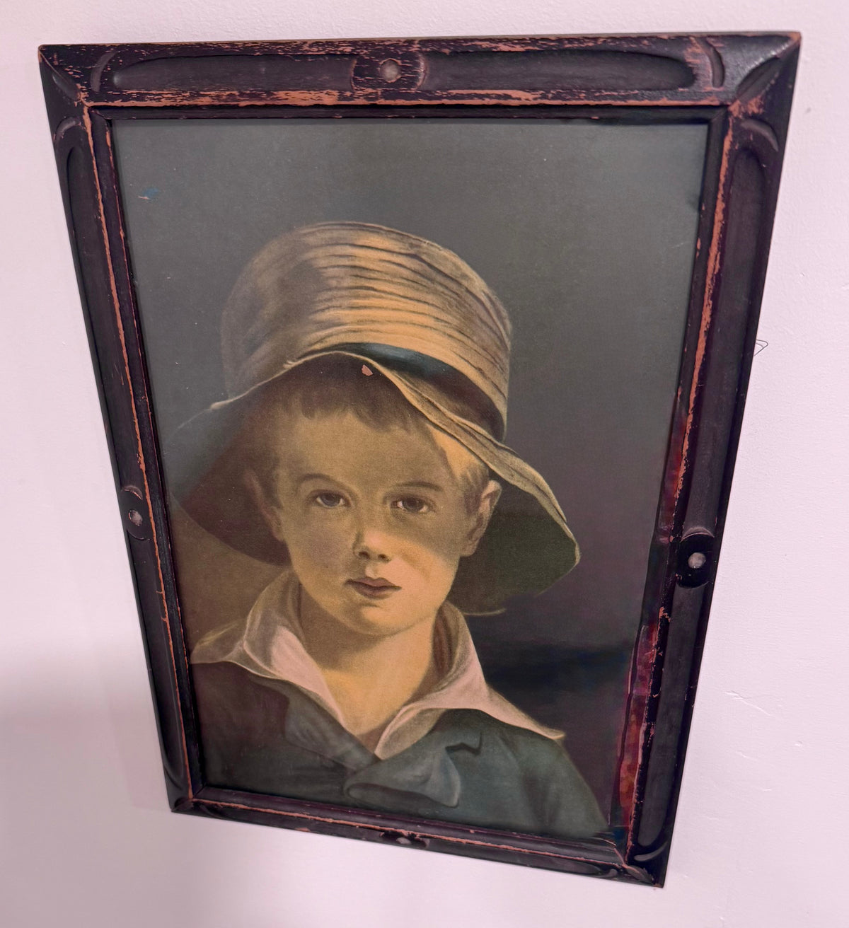 Antique Thomas Sully "The Torn Hat" Framed Print – Vintage Americana Boy Portrait