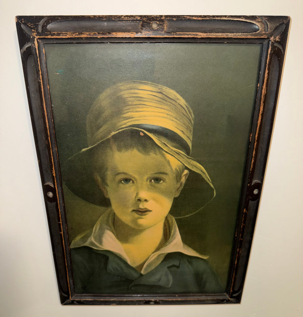 Antique Thomas Sully "The Torn Hat" Framed Print – Vintage Americana Boy Portrait