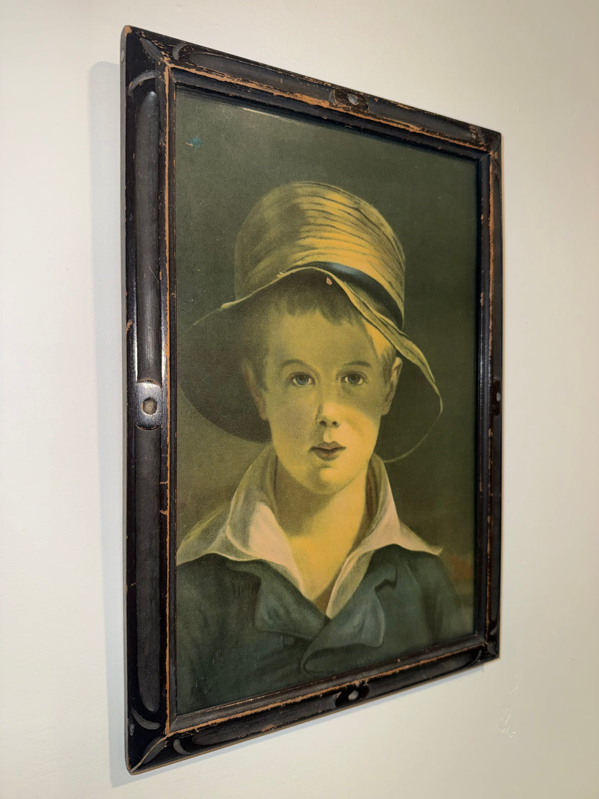 Antique Thomas Sully "The Torn Hat" Framed Print – Vintage Americana Boy Portrait