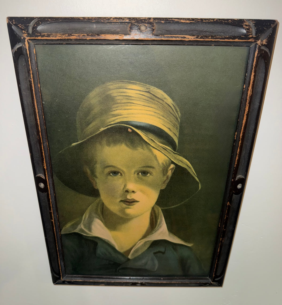 Antique Thomas Sully "The Torn Hat" Framed Print – Vintage Americana Boy Portrait