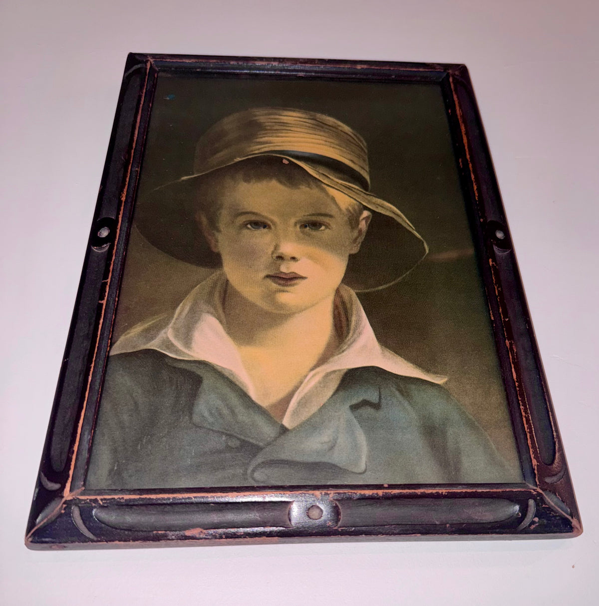 Antique Thomas Sully "The Torn Hat" Framed Print – Vintage Americana Boy Portrait