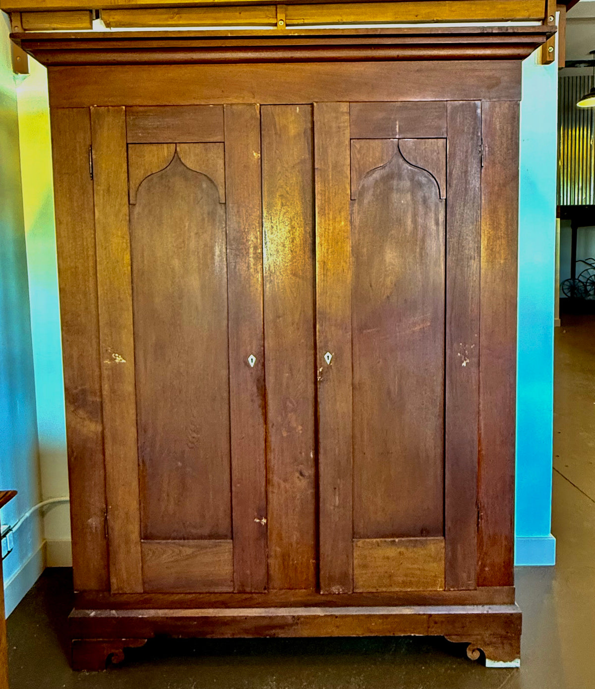 19th Century Primitive Antique Walnut Armoire