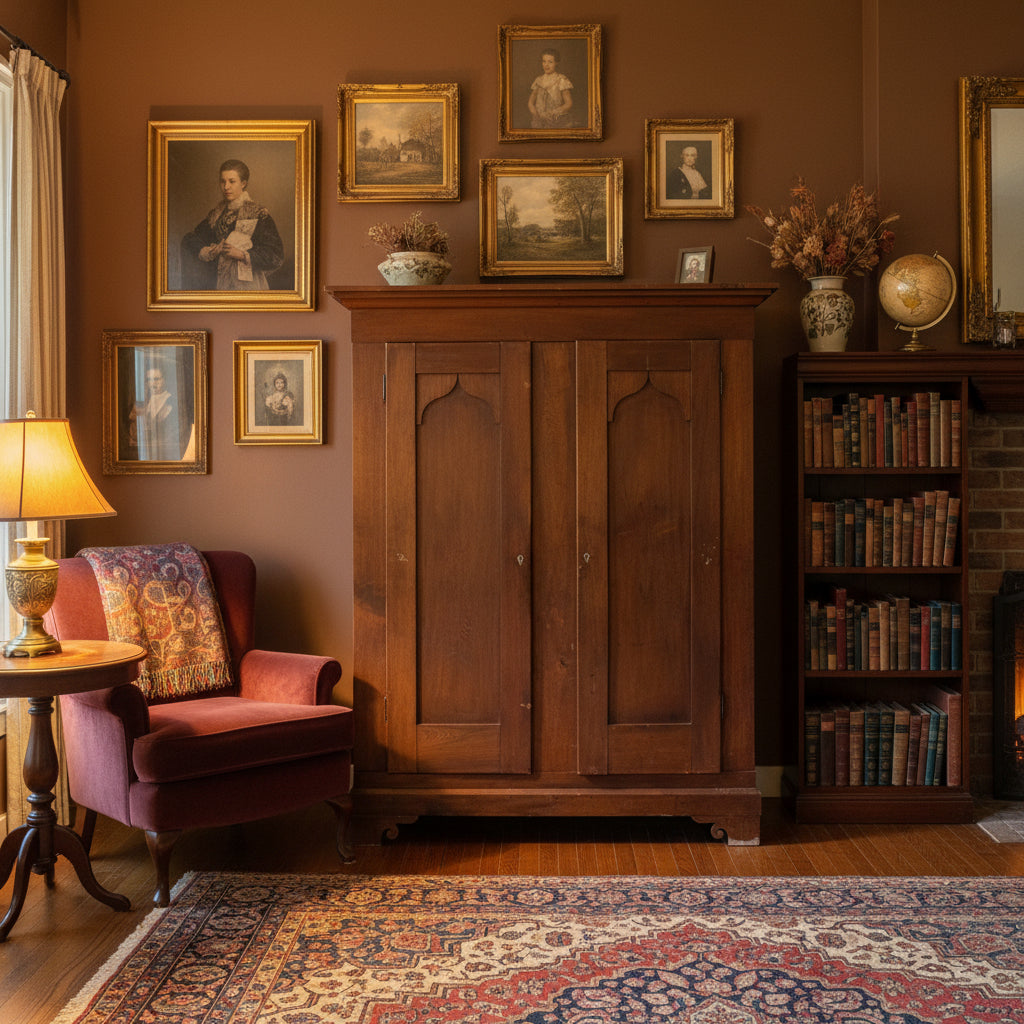 19th Century Primitive Antique Walnut Armoire