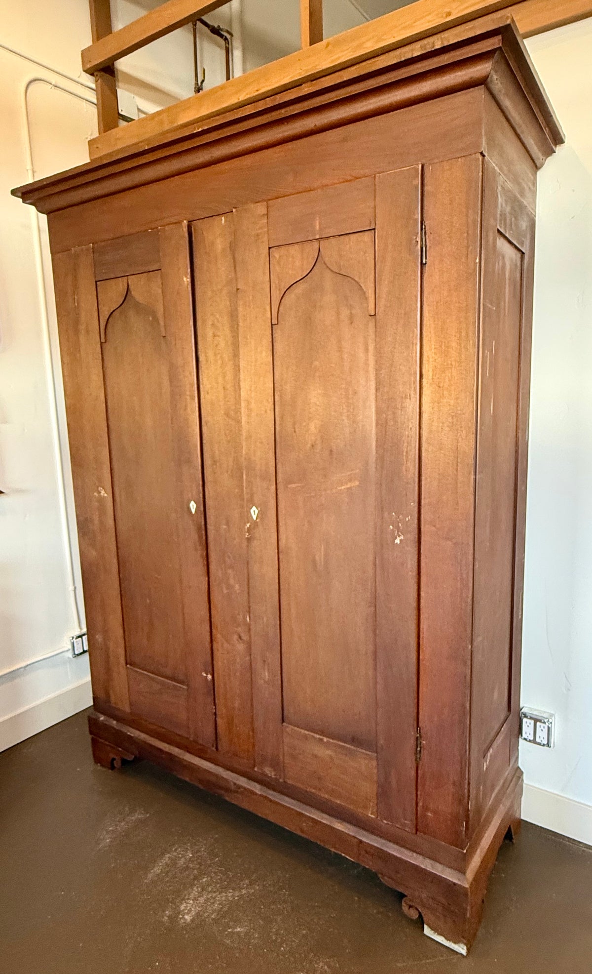 19th Century Primitive Antique Walnut Armoire