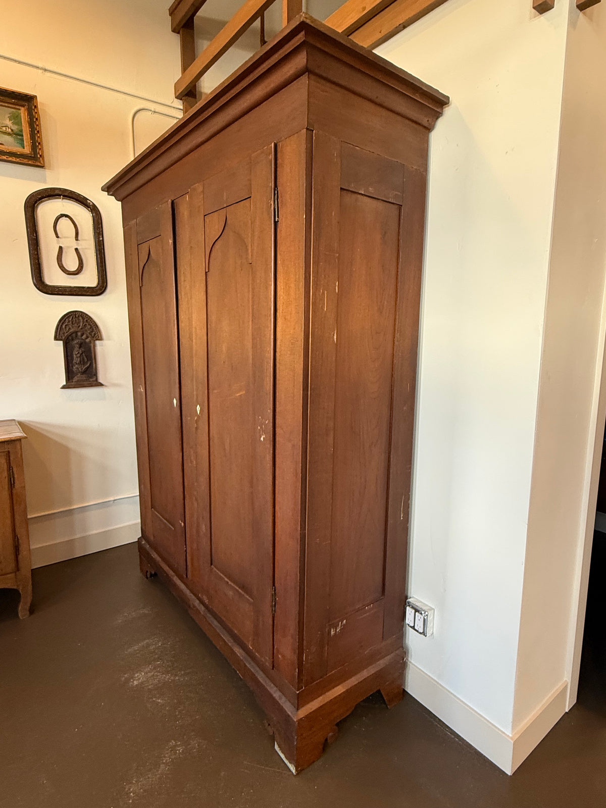 19th Century Primitive Antique Walnut Armoire