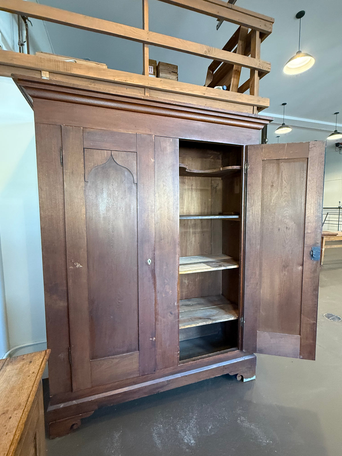 19th Century Primitive Antique Walnut Armoire