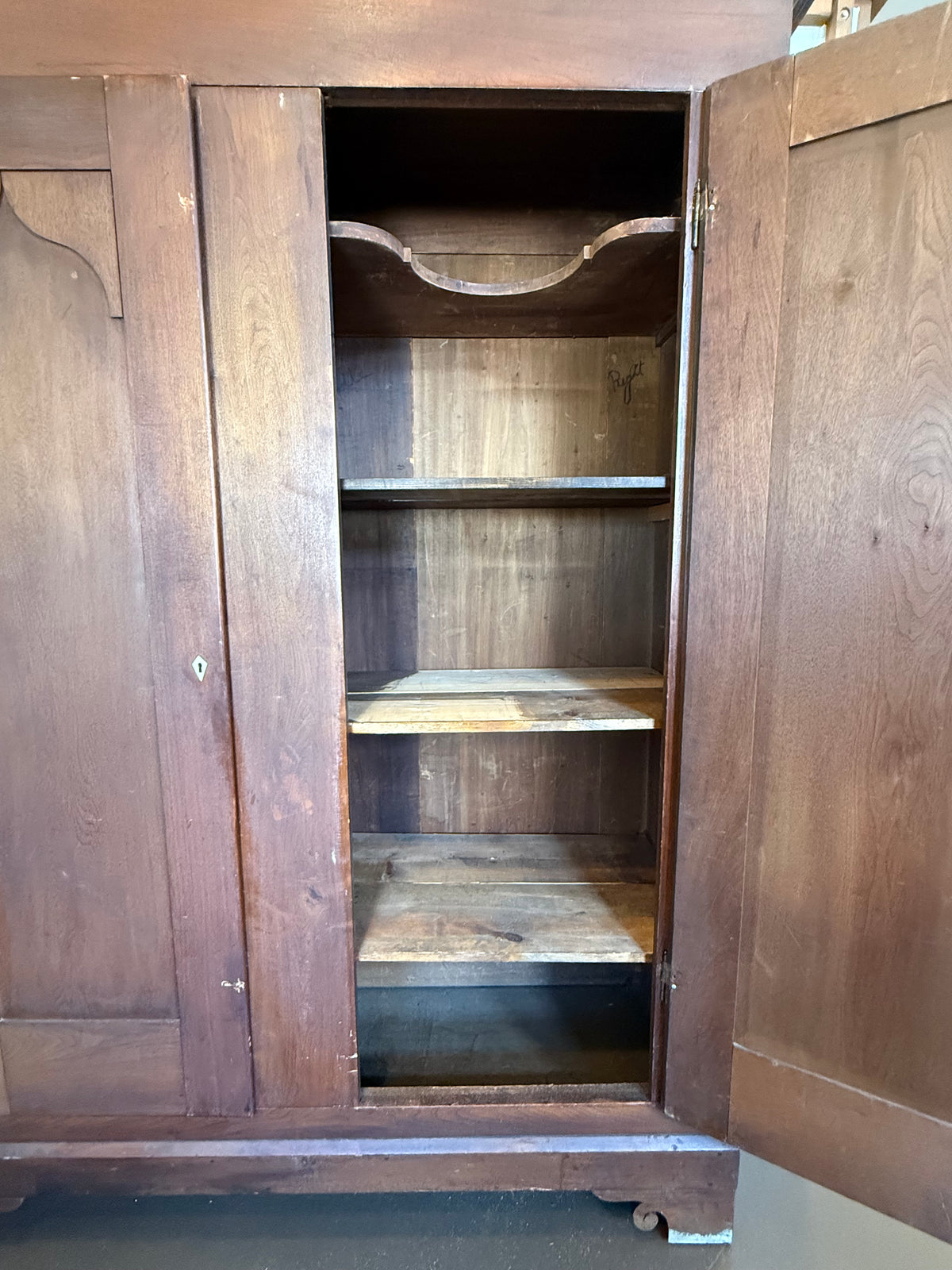 19th Century Primitive Antique Walnut Armoire