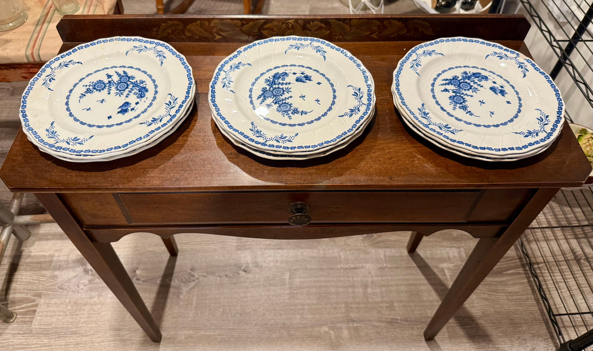 Victorian Blue & White Transferware Plate Set of 9