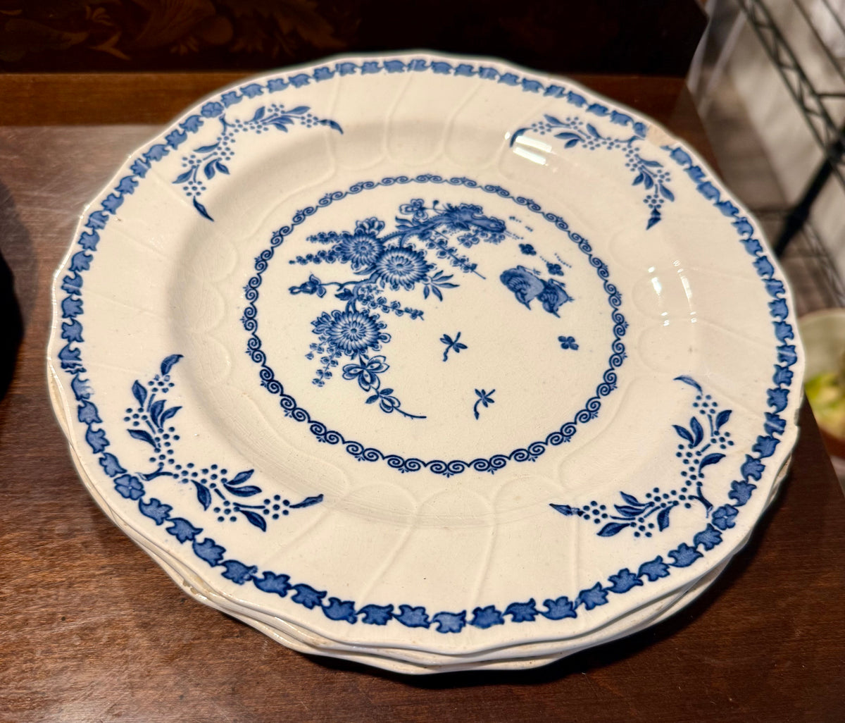 Victorian Blue & White Transferware Plate Set of 9