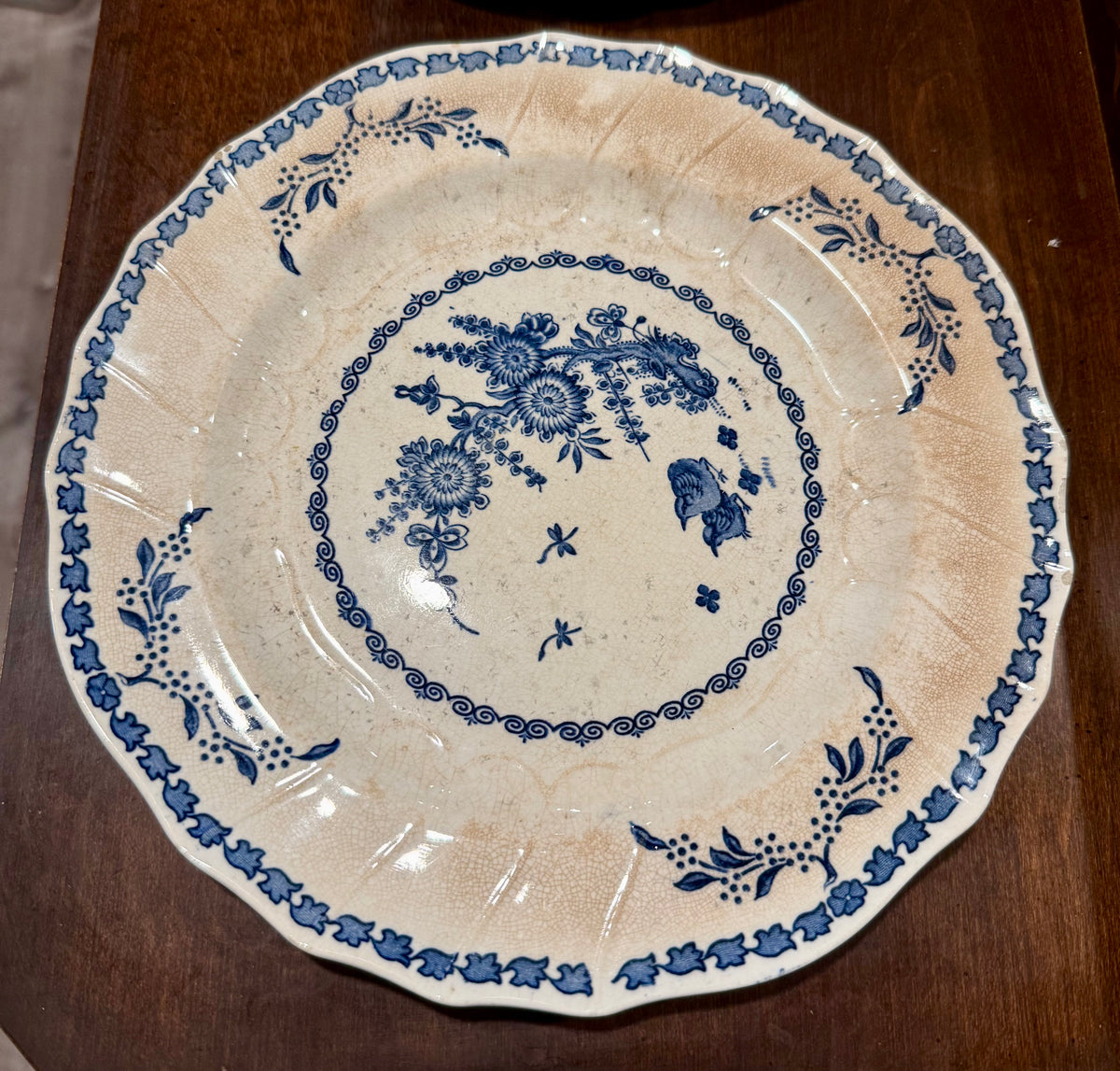 Victorian Blue & White Transferware Plate Set of 9