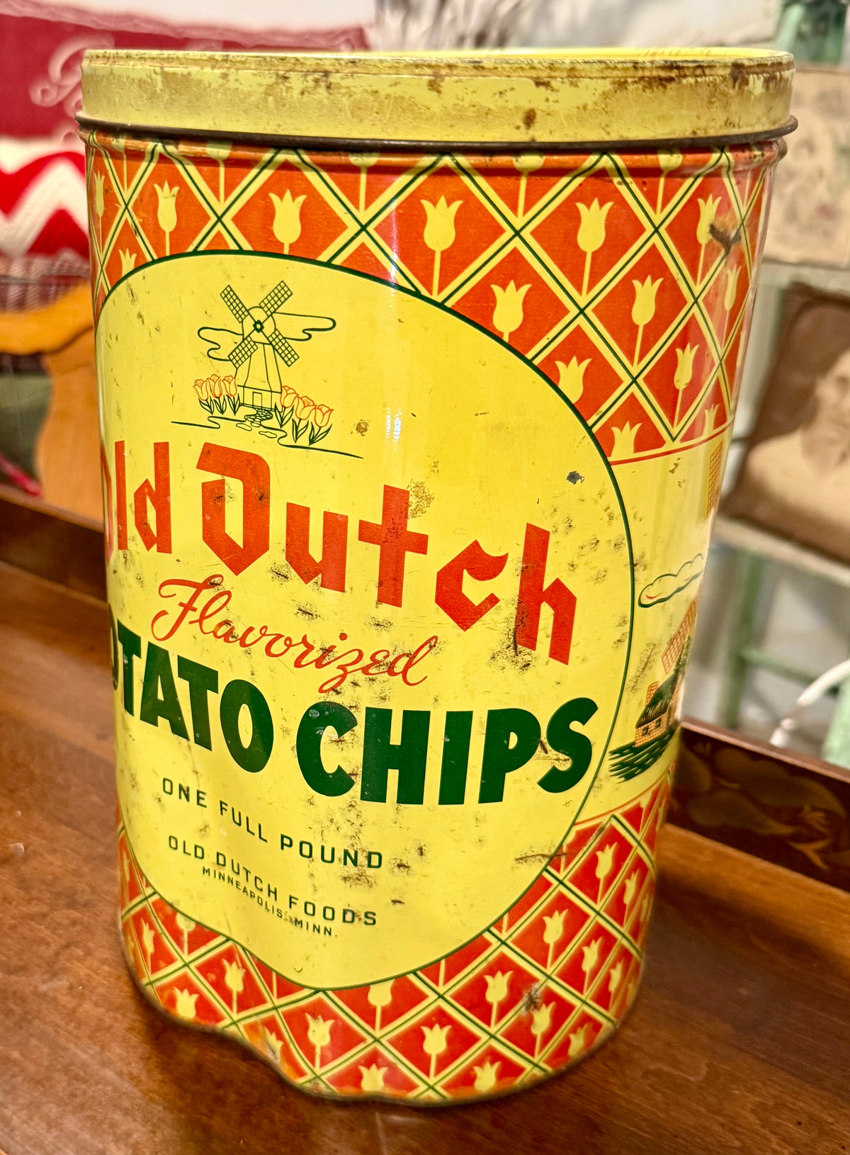 Old Dutch Potato Chips Advertising Tin