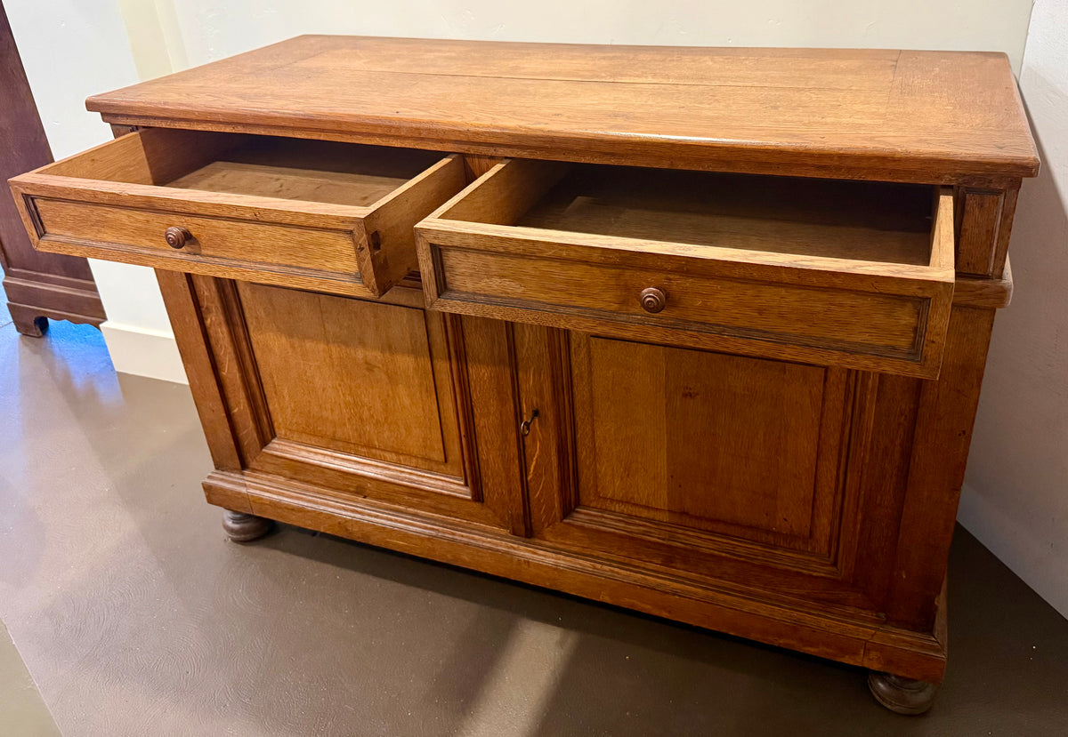 Antique French Oak Buffet | 19th Century Two-Drawer Sideboard