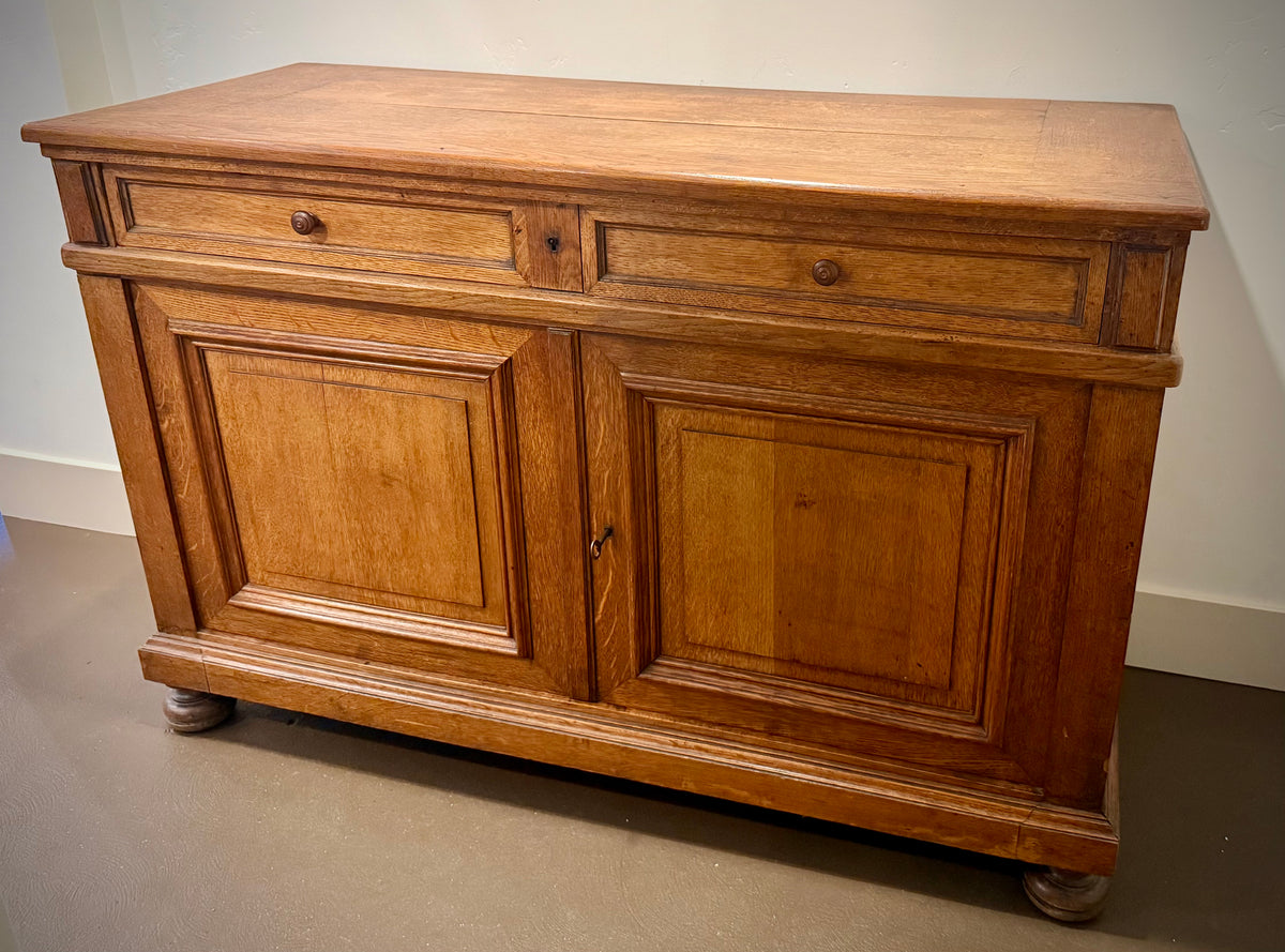 Antique French Oak Buffet | 19th Century Two-Drawer Sideboard
