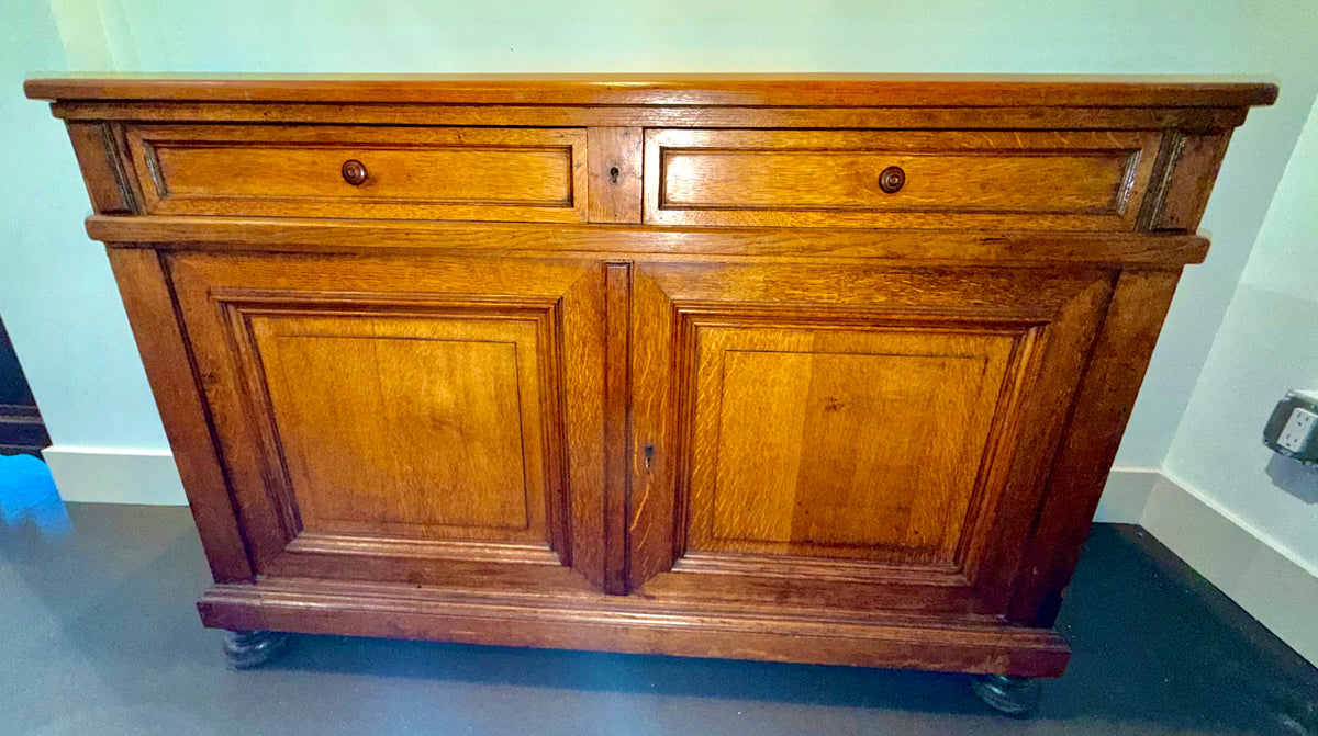 Antique French Oak Buffet | 19th Century Two-Drawer Sideboard