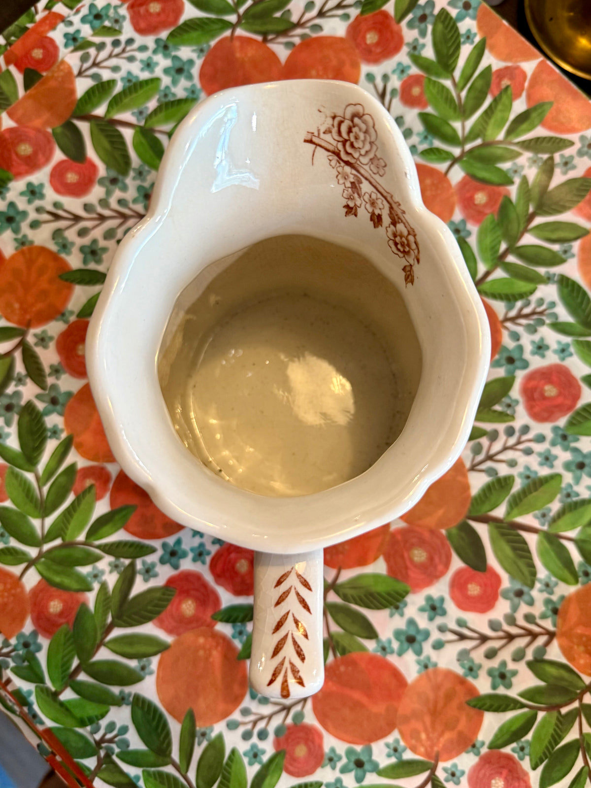 Vintage Furnivals "Quail Brown" Transferware Ceramic Pitcher