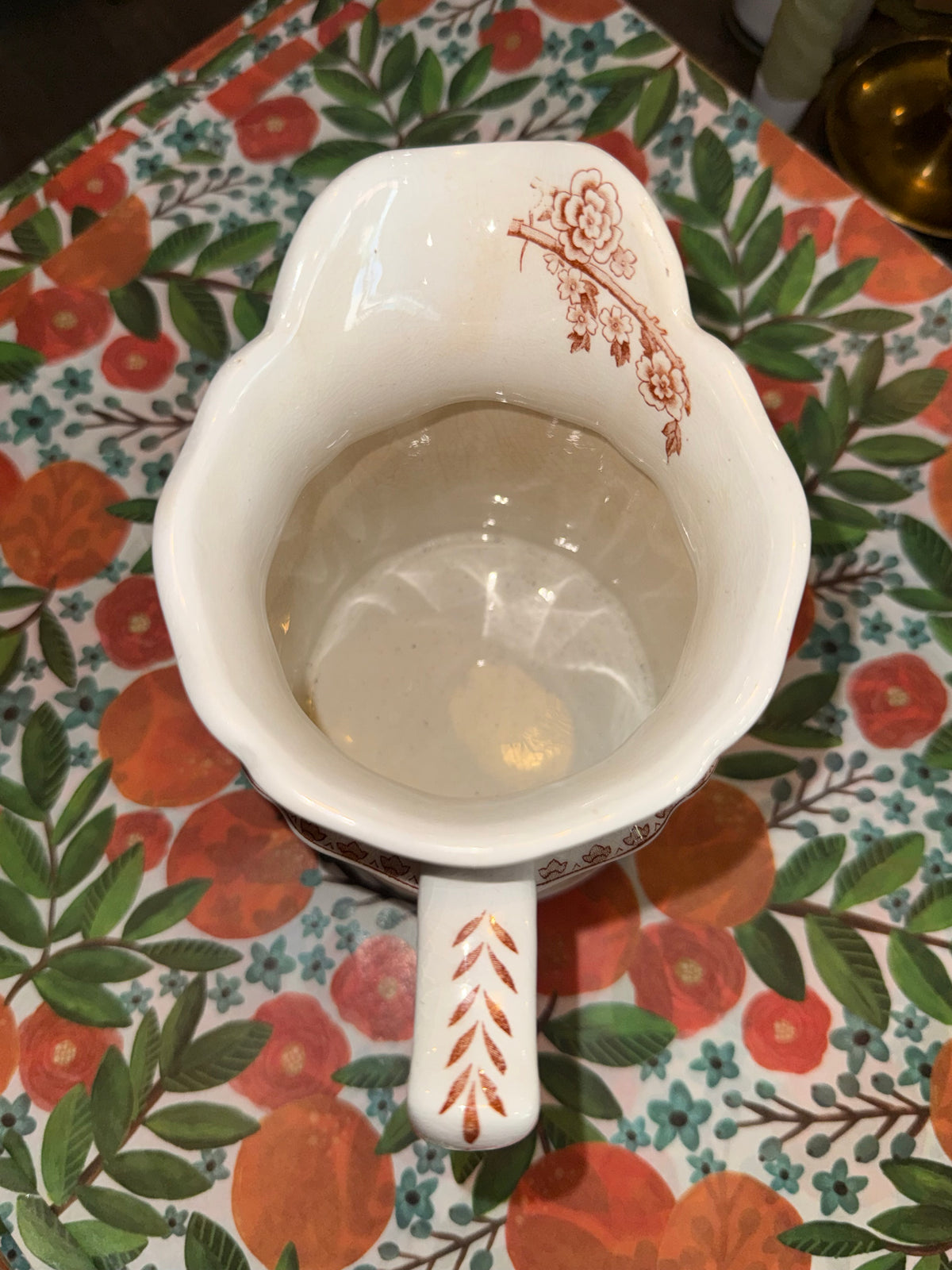 Vintage Furnivals "Quail Brown" Transferware Ceramic Pitcher