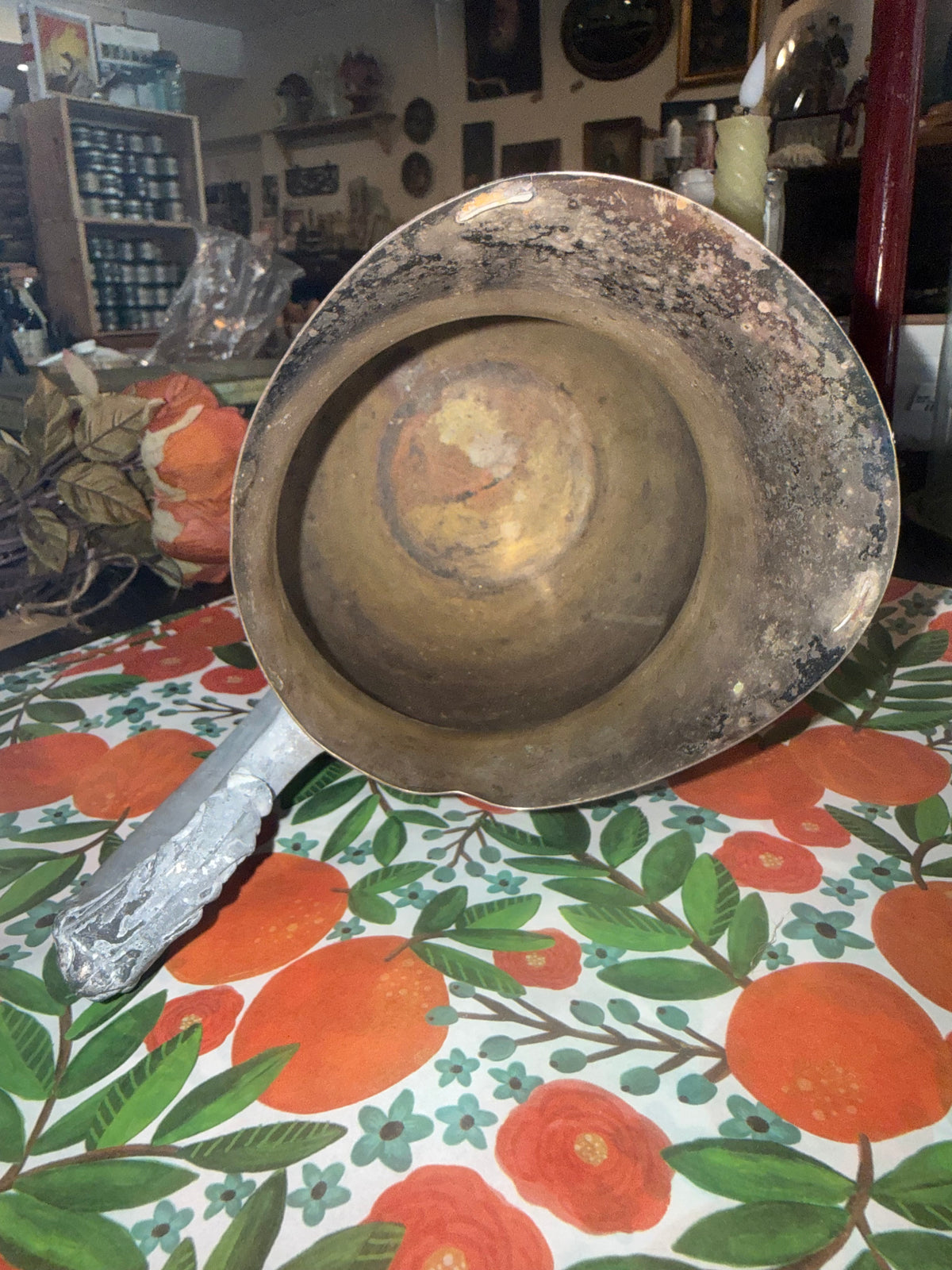 Vintage Footed Silverplate Water Pitcher with Heavy Patina