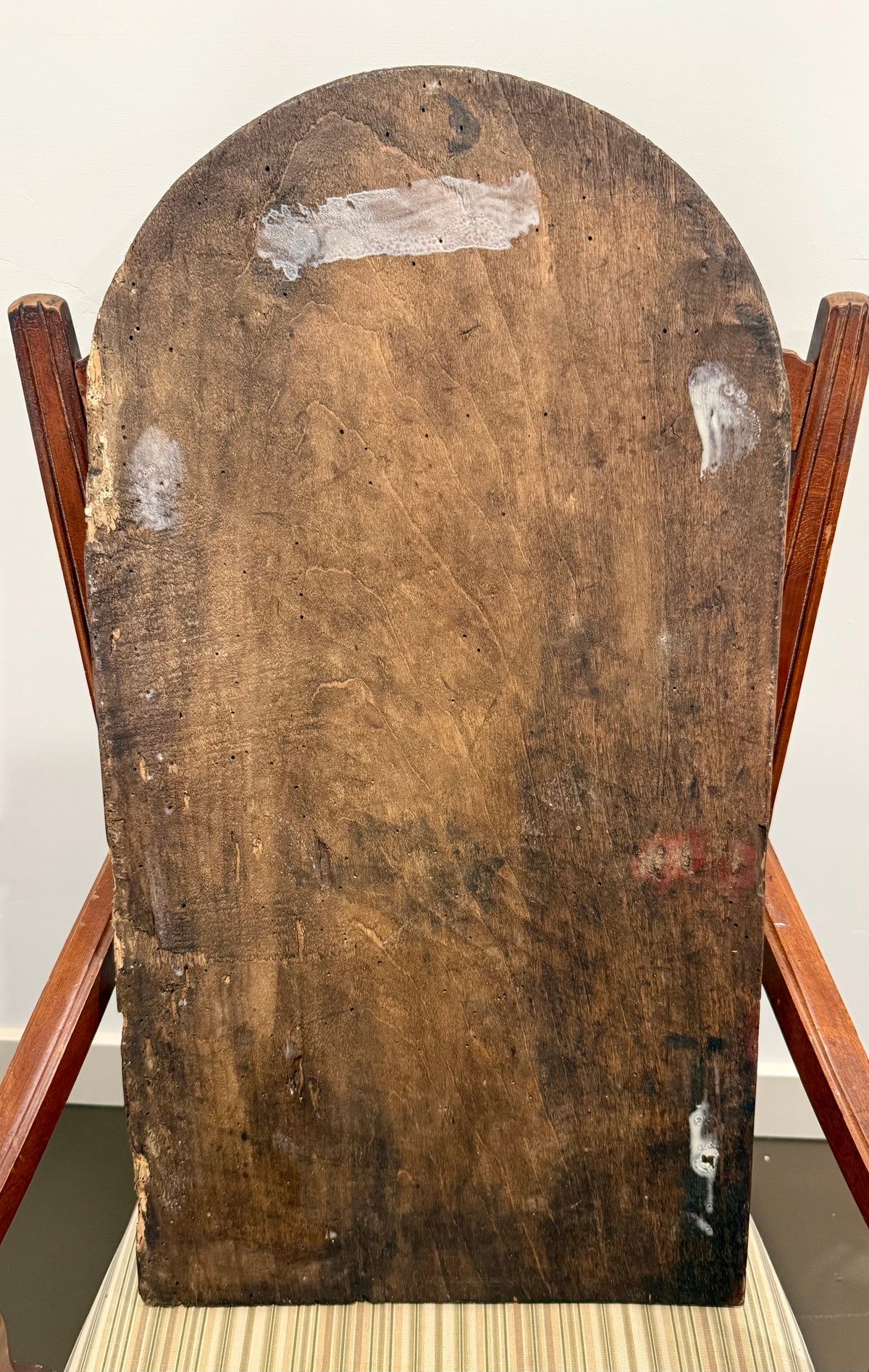 Antique Italian Wood Panel Painting – Rustic Madonna & Child Icon