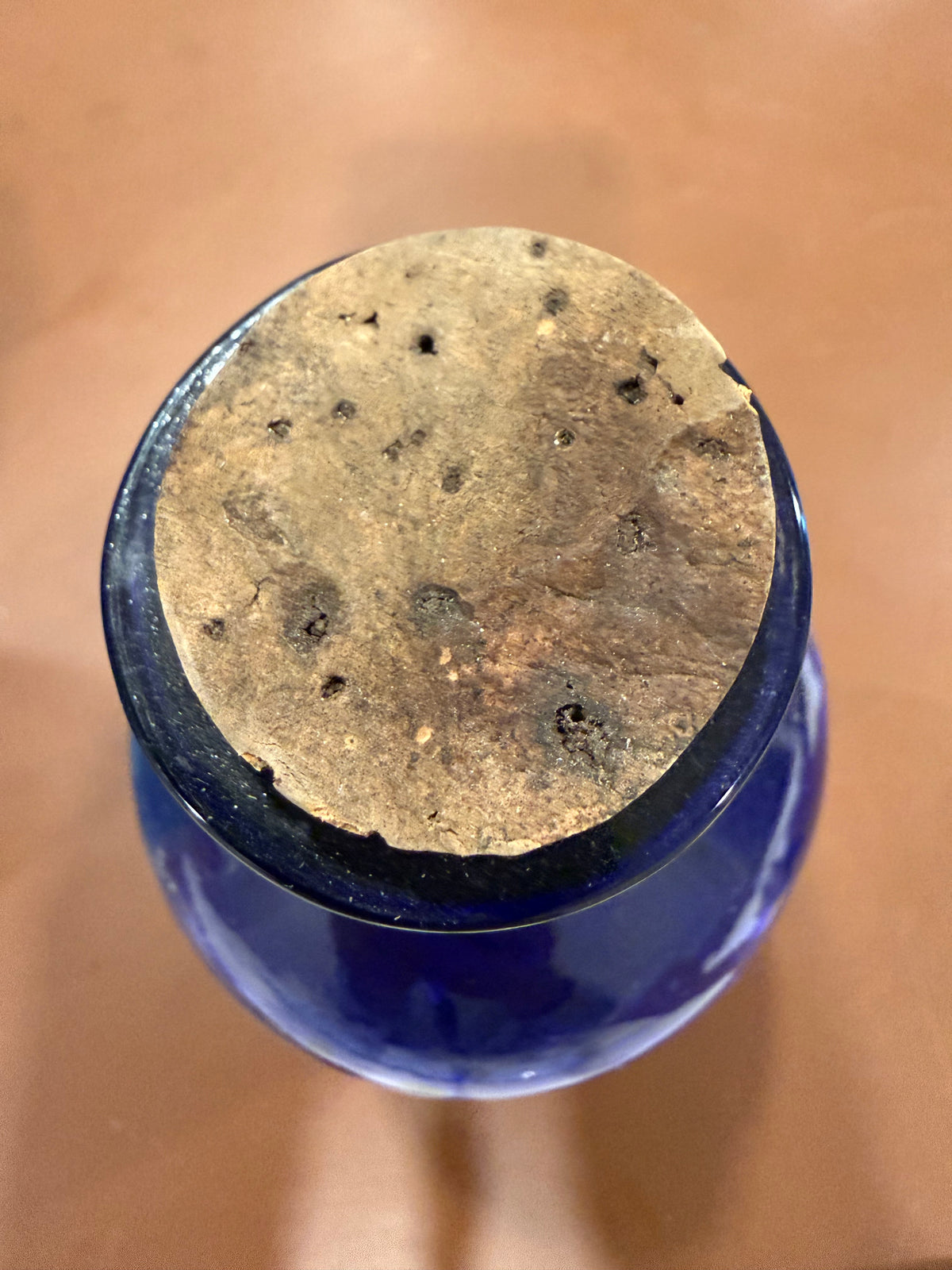 Vintage Italian Cobalt Blue Glass Apothecary Bottle – Large 9.5" Galeffi Limonata Effervescente (1000ml)