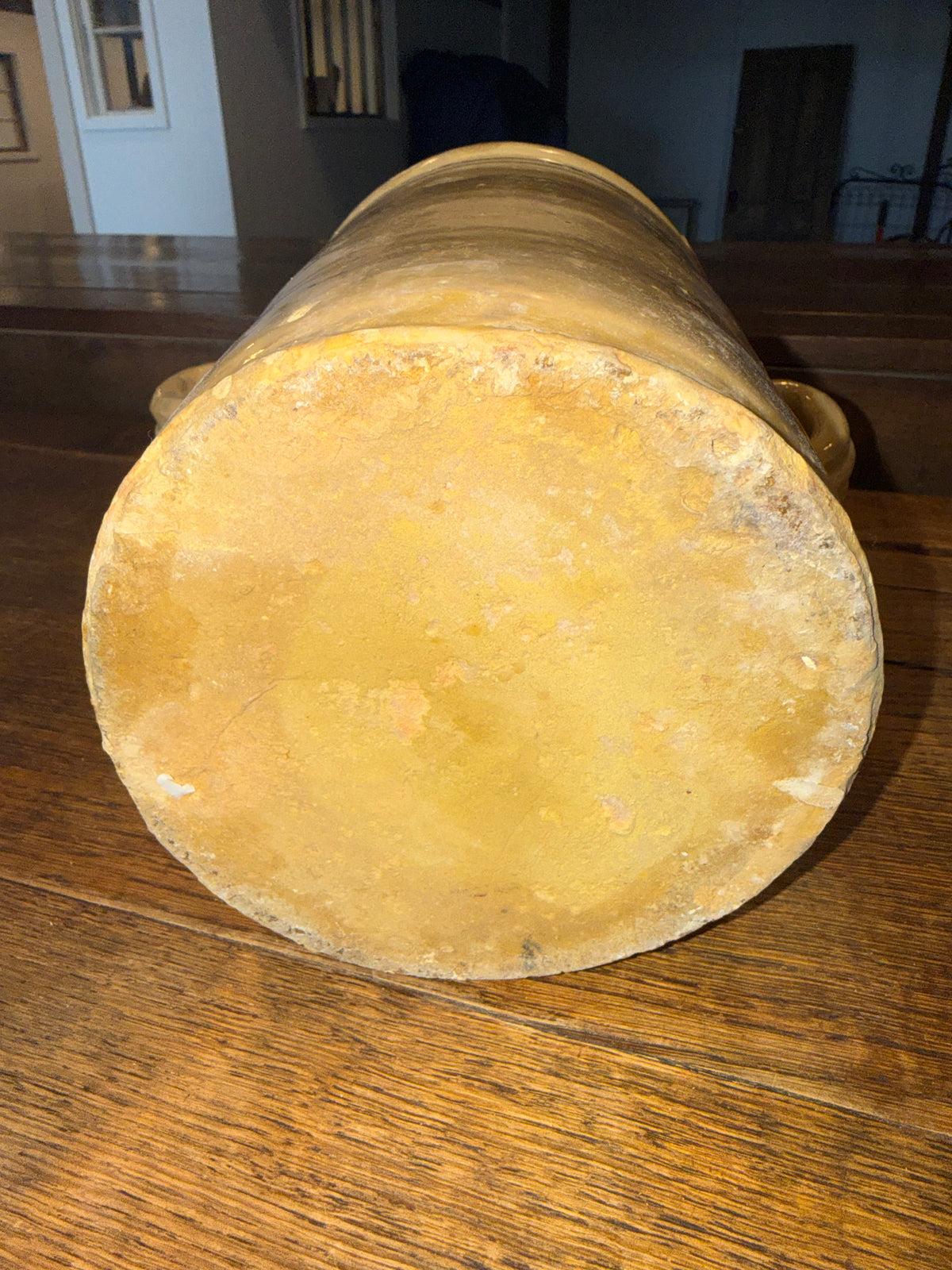 19th Century Antique Italian Glazed Terracotta Confit Pot / Sardine Crock with Double Loop Handles (#1)