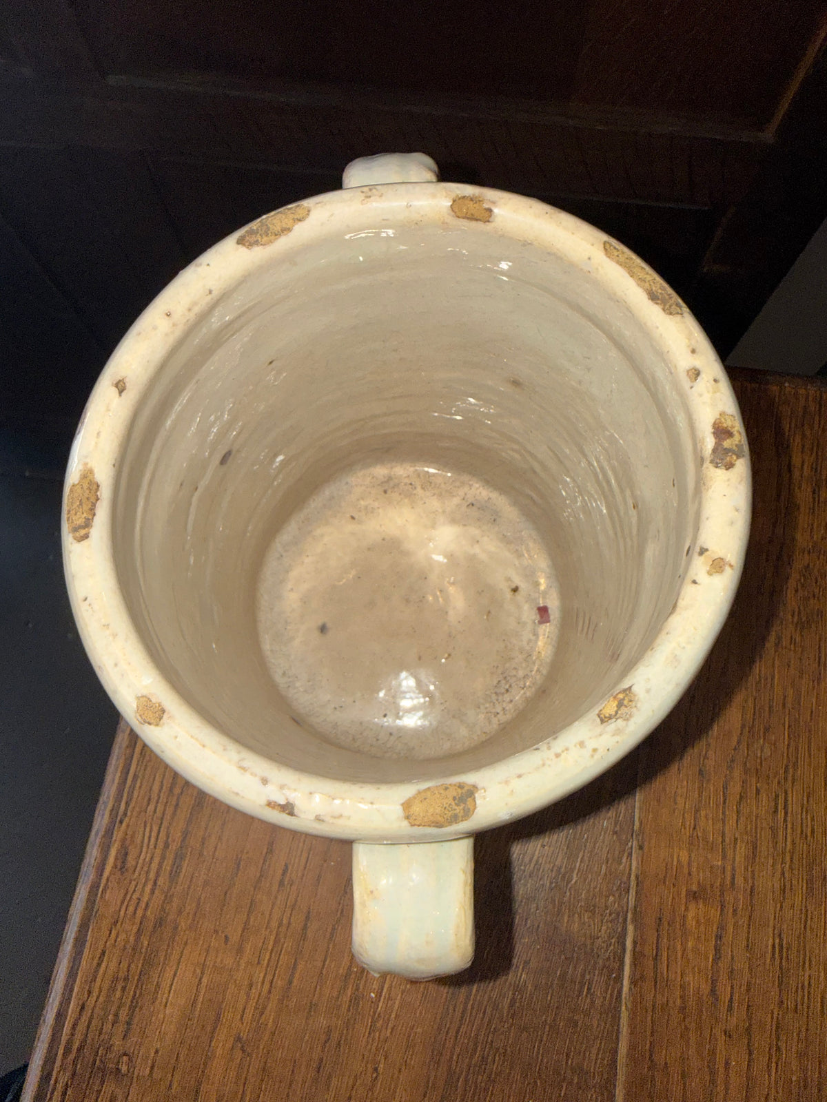 19th Century Antique Italian Glazed Terracotta Confit Pot / Sardine Crock with Double Loop Handles (#3)