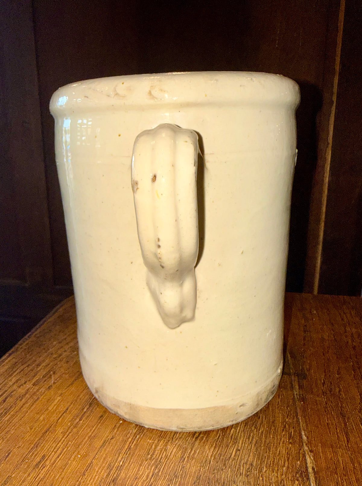 19th Century Antique Italian Glazed Terracotta Confit Pot / Sardine Crock with Double Loop Handles (#4)