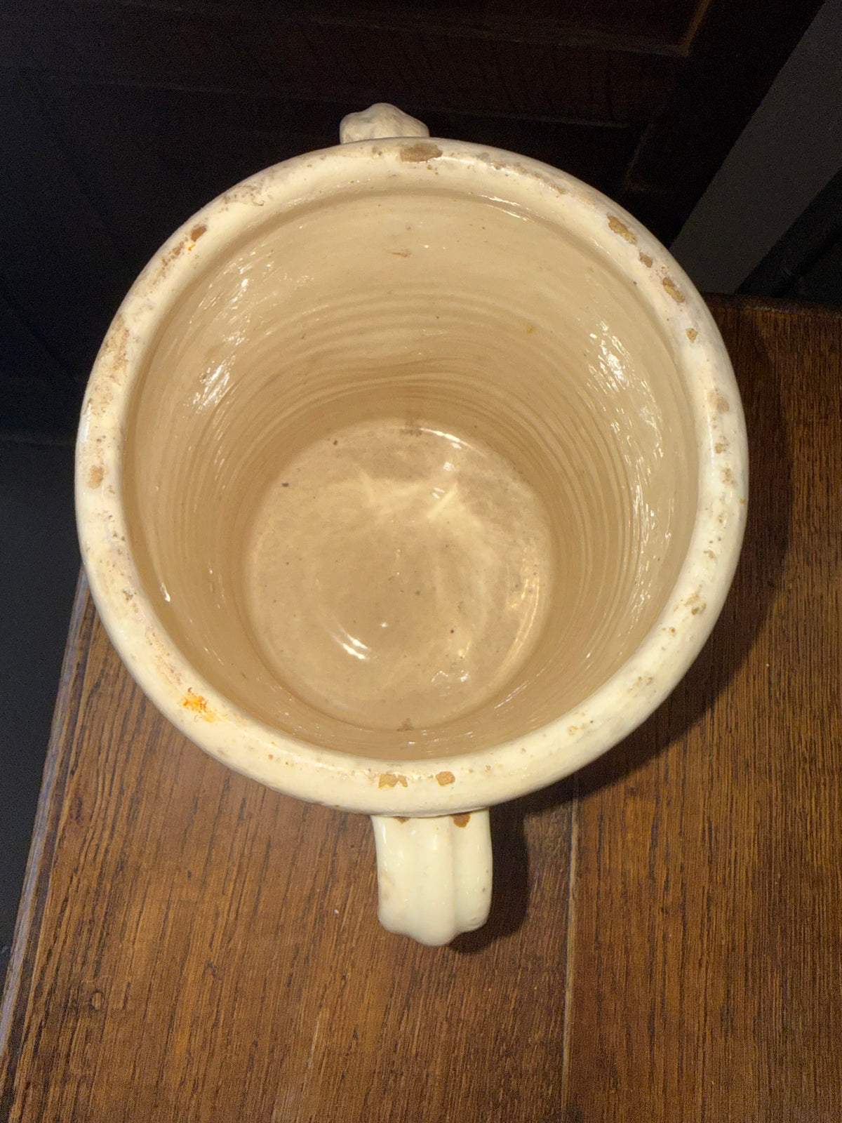 19th Century Antique Italian Glazed Terracotta Confit Pot / Sardine Crock with Double Loop Handles (#4)