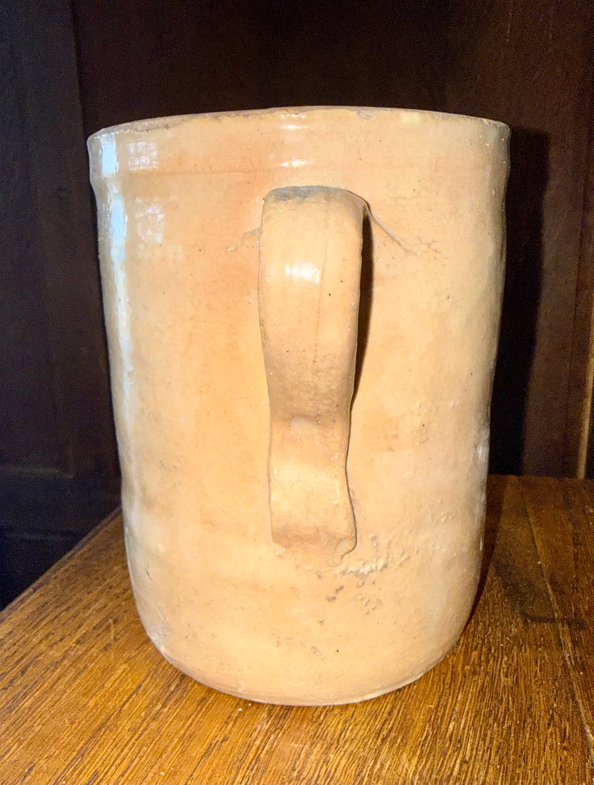 19th Century Antique Italian Glazed Terracotta Confit Pot / Sardine Crock with Double Loop Handles (#5)