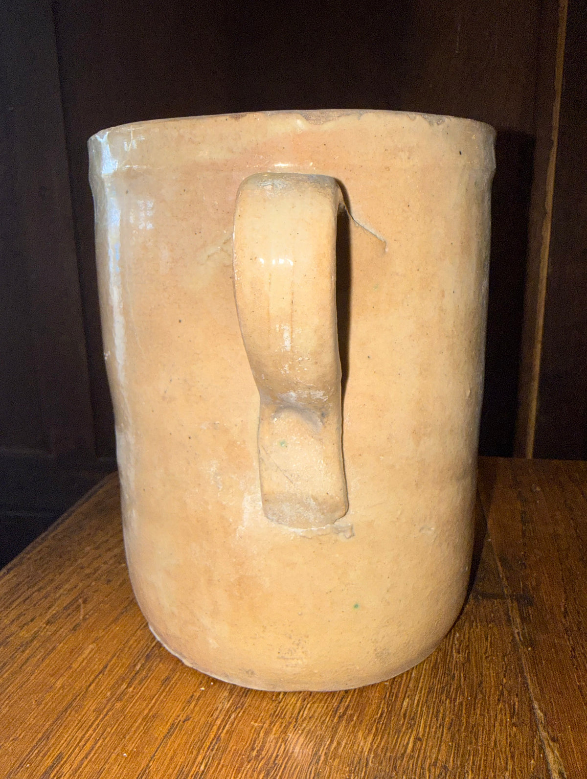 19th Century Antique Italian Glazed Terracotta Confit Pot / Sardine Crock with Double Loop Handles (#5)