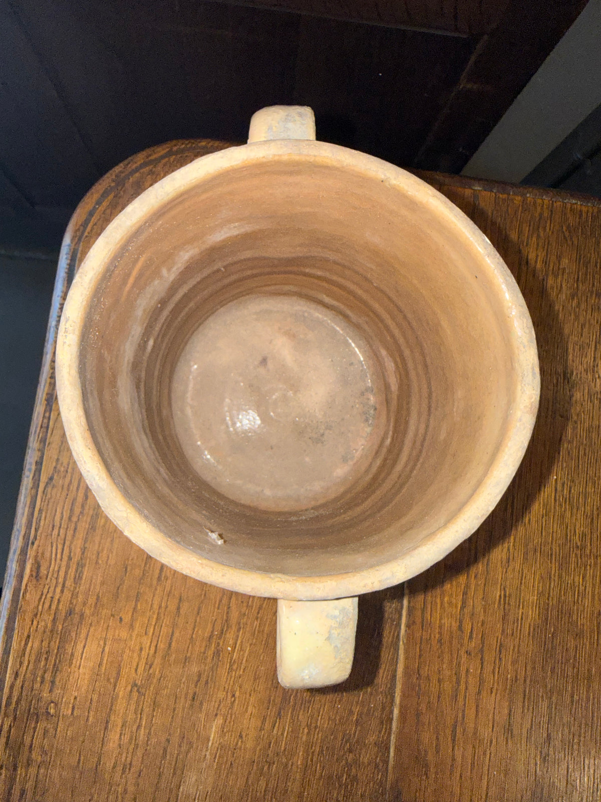 19th Century Antique Italian Glazed Terracotta Confit Pot / Sardine Crock with Double Loop Handles (#5)