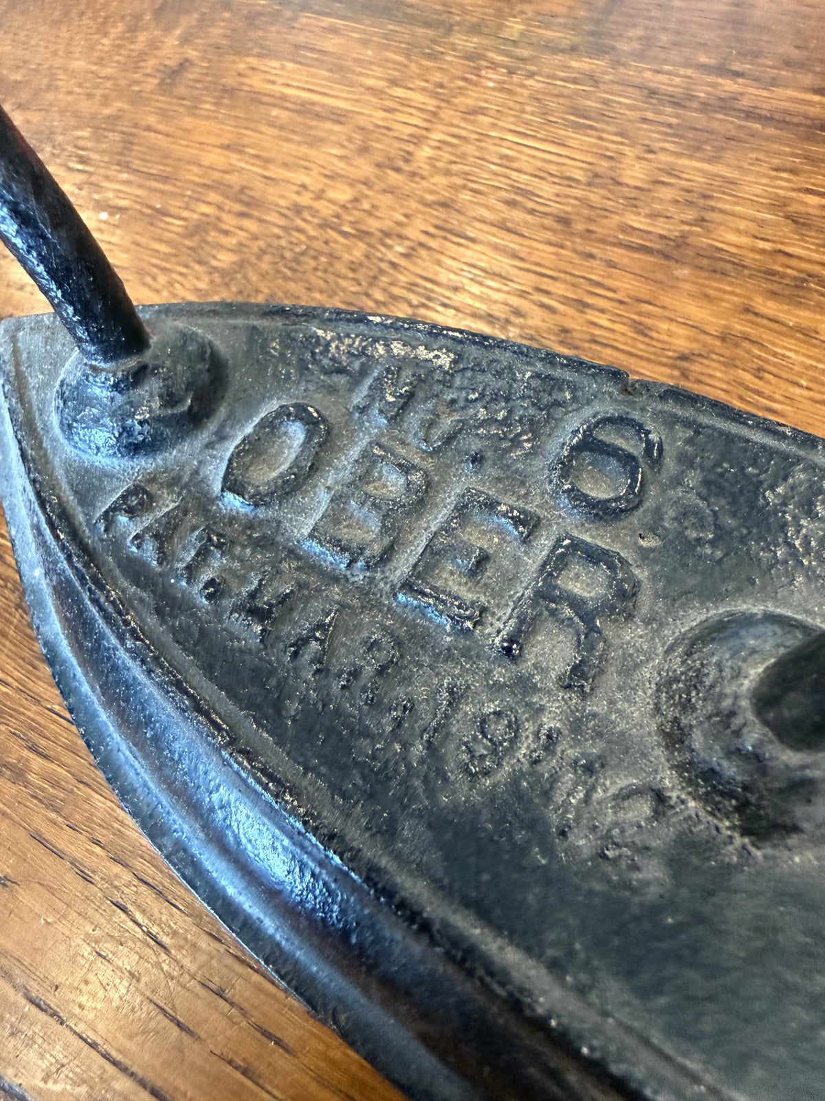 Antique 1912 Ober No. 6 Cast Iron Sad Iron | Rustic Red Handle 6lbs