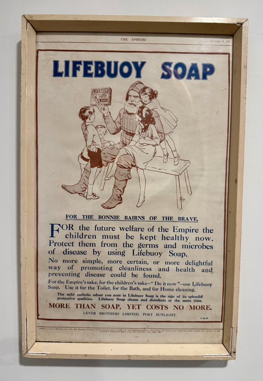 Original 1916 WWI Lifebuoy Soap Framed Print Advertisement The Sphere