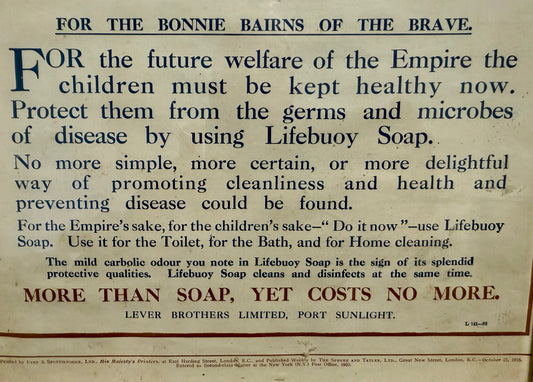 Original 1916 WWI Lifebuoy Soap Framed Print Advertisement The Sphere