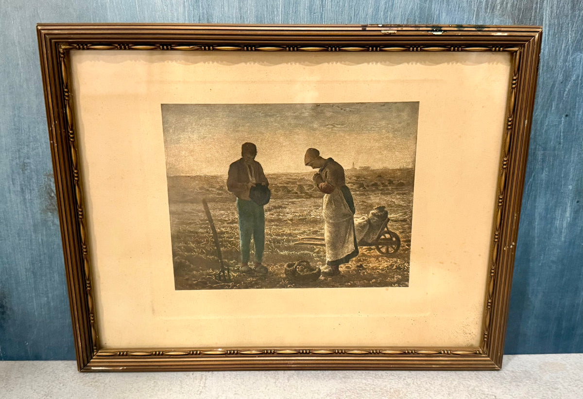 Antique Jean-François Millet "The Angelus" Lithograph Print – Realism Barbizon School Artwork