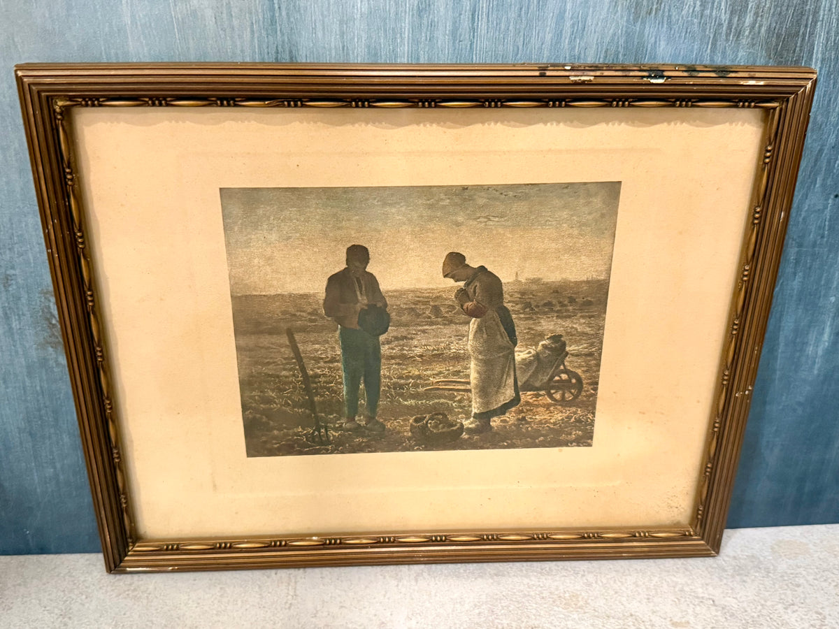 Antique Jean-François Millet "The Angelus" Lithograph Print – Realism Barbizon School Artwork