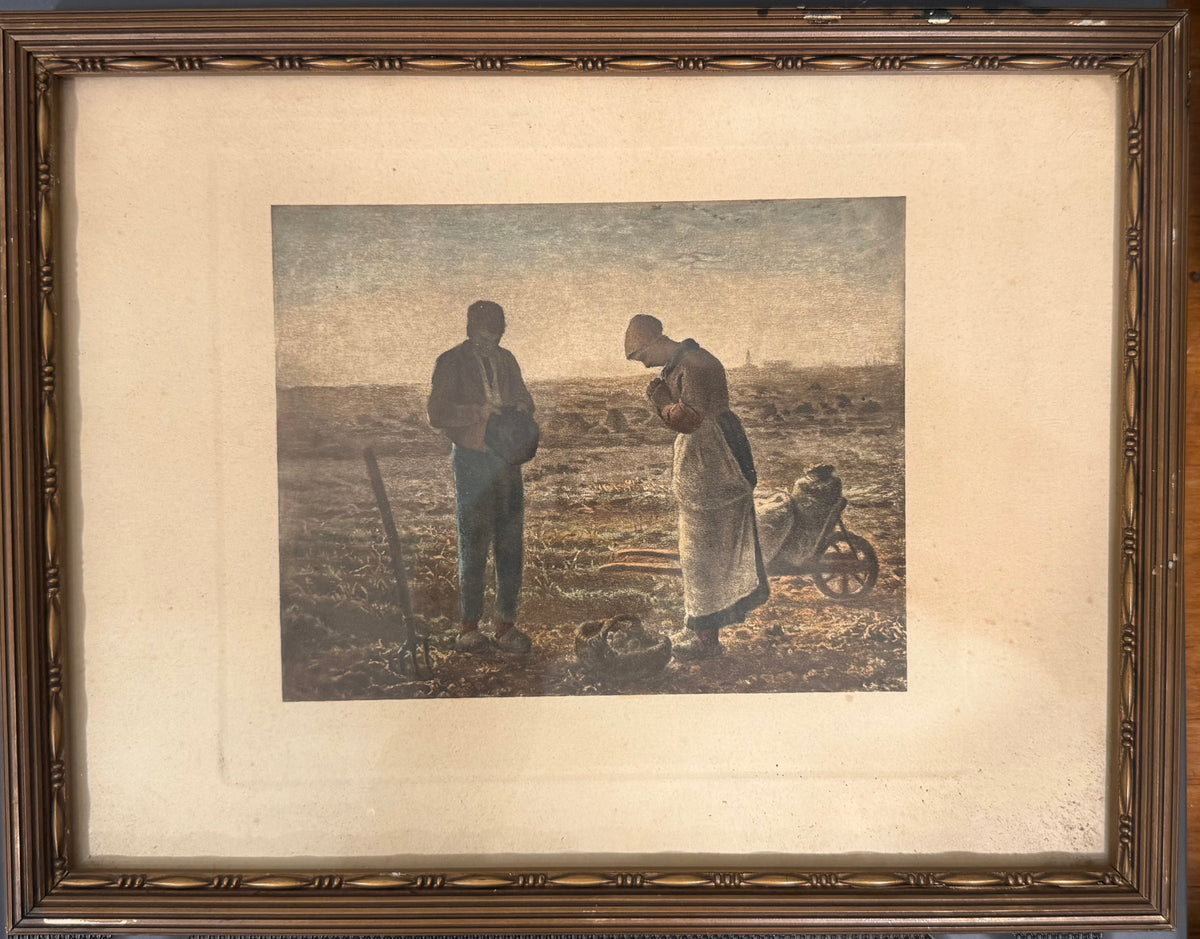 Antique Jean-François Millet "The Angelus" Lithograph Print – Realism Barbizon School Artwork