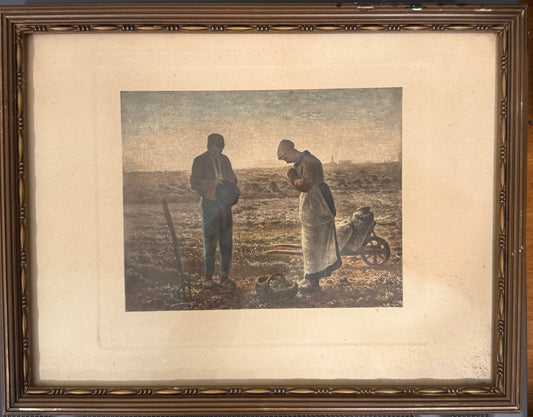 Antique Jean Francois Millet The Angelus Lithograph Print Realism Barbizon School Artwork
