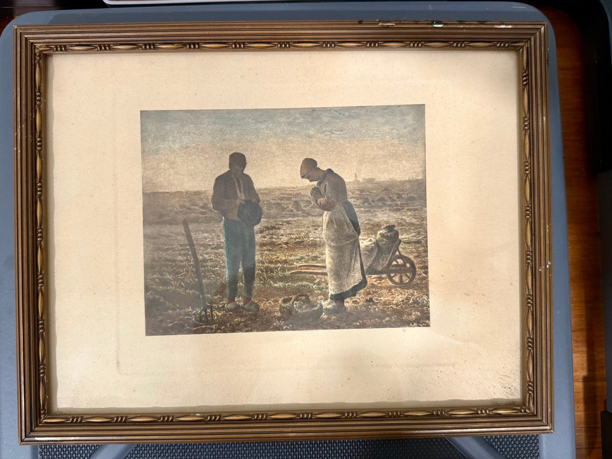 Antique Jean-François Millet "The Angelus" Lithograph Print – Realism Barbizon School Artwork