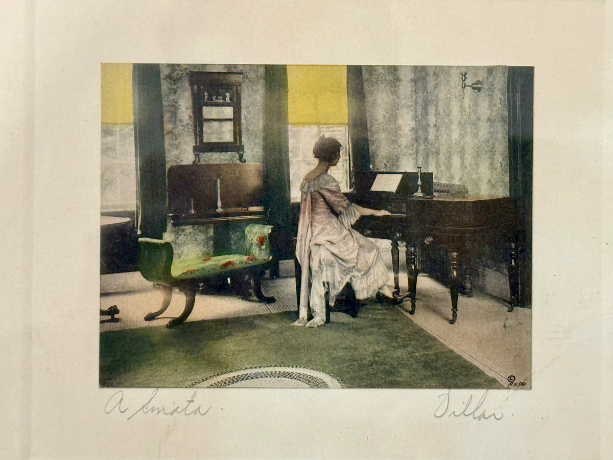 Vintage 1920s "A Sonata" by Tiller Framed Print – Colonial Revival Piano Parlor Wall Art