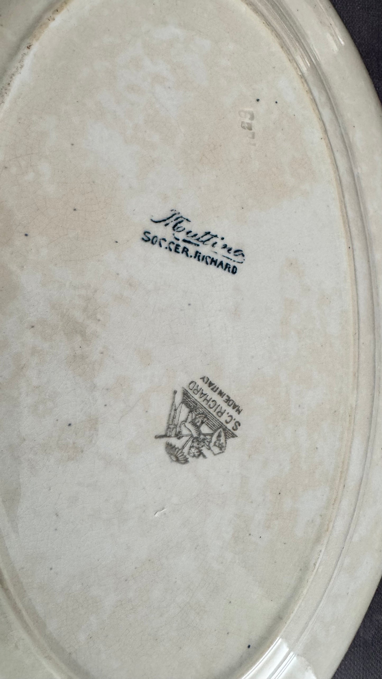 Antique Italian Platter c.1870s–1896 : “Mattino” by Soc. Cer. Richard, Pre-Richard-Ginori